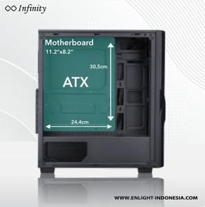 Casing INFINITY VESTA V3 V 3 - mATX, ATX - TEMPERED GLASS Free 4Fan_5