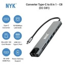 NYK Converter 8 in 1 Type C to Hub USB Lan HDTV Card Reader C8_2