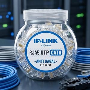 Konektor Rj 45 IP-LINK RJ45 CAT6 CAT5 BESI ANTI GAGAL TEMBUS CONNECTOR Konektor _2