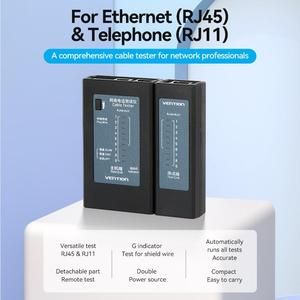 VENTION LAN Tester Manual Network Cable Tester Ethernet RJ45/RJ11 Black - KEF_2