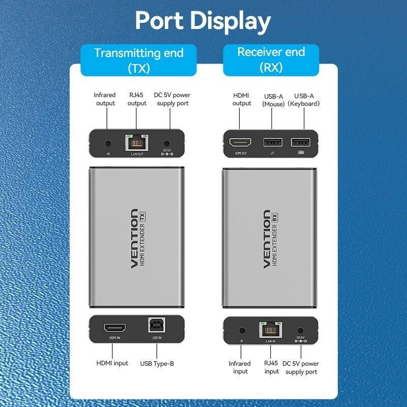 Vention HDMI Extender over LAN Cable RJ45 HDMI KVM Network Full HD AKG_5