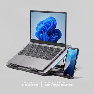 Rexus Breeze B145 Cooling Pad 6 fan with RGB & Phone Holder_3