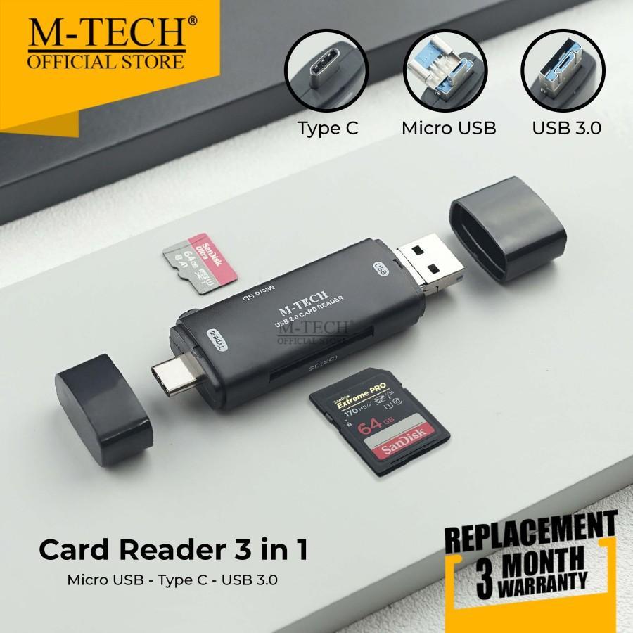 CARD READER MTECH CR30 USB C MICRO USB 3 IN 1 SD CARD OTG 3.0 CR-30_2