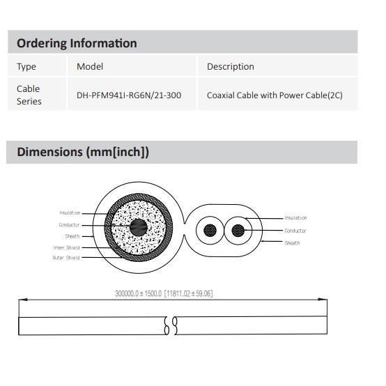Kabel CCTV Coaxial DAHUA RG6 + Power 300M DH-PFM941I-RG6N/21-300_3