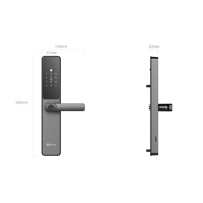 Ezviz DL05 Smart Fingerprint Door Lock Handle Kunci Pintu Doorlock DL-05 Alarm D_2