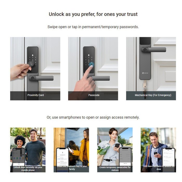 Ezviz DL05 Smart Fingerprint Door Lock Handle Kunci Pintu Doorlock DL-05 Alarm D_3