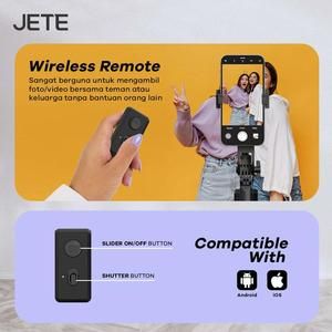 JETE Tripod Bluetooth Tongsis Selfie Stick 1,8m + Remote Tripod 2 in 1JETE H15 -_2