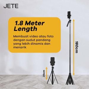JETE Tripod Bluetooth Tongsis Selfie Stick 1,8m + Remote Tripod 2 in 1JETE H15 -_3