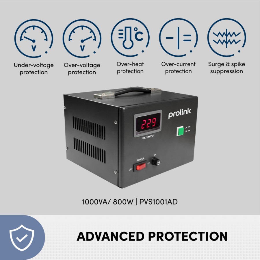 Stabilizer PROLINK PVS2001CD AVR Servo Motor Controlled 2000VA_2