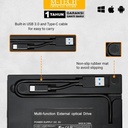 DVD Eksternal + Type C + Card Reader Slim External USB DVD+/-RW Optical Drive OR_2