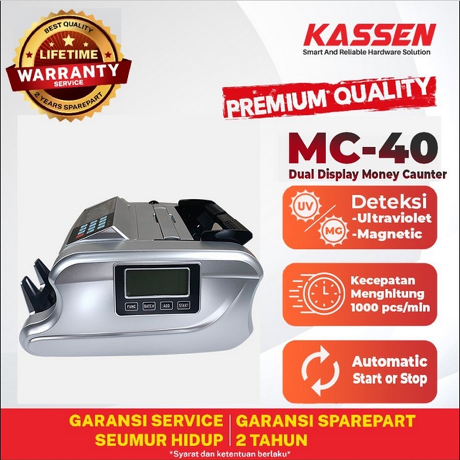 Mesin Penghitung Uang Kassen MC-40 MC40 Money Bill Counter Mc-40_2
