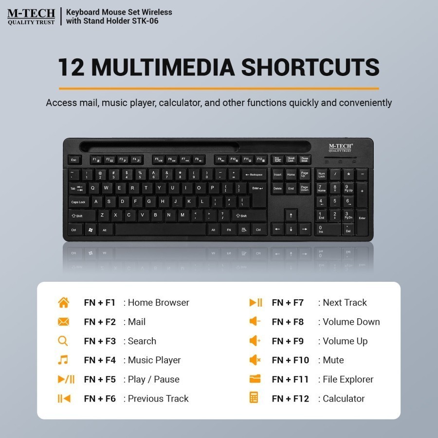 Combo Keyboard Mouse Wireless Rexus KM8 Mouse & Keyboard Bundle_5