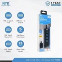 USB Hub 5 Port Charge C NYK 4 Port USB 3.1 + OTG Type C Black TU 359_2