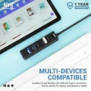 USB Hub 5 Port Charge C NYK 4 Port USB 3.1 + OTG Type C Black TU 359_3