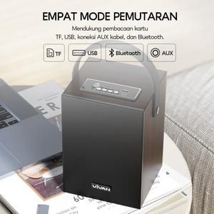 VIVAN VS35 Speaker Karaoke Bluetooth v5.3 TWS Connect Material Kayu Microphone, _2