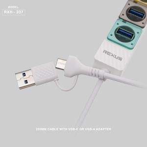 USB Hub 4 Port REXUS RXH-337 V3.2 2in1 USB + Type C_3