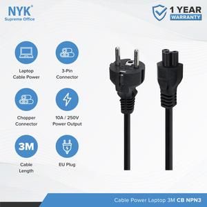 Kabel Power Adaptor laptop / notebook 3 lubang Tebal NYK_2