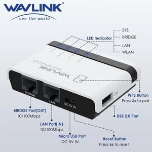WAVLINK WL-NU516U1 WIRELES | WL-N7U2P11 USB 2.0 PRINT SERVER WIFI 2.4G 10/100Mbps