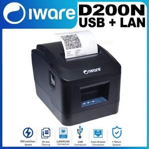 Printer Thermal 80mm IWARE IW-D200N Auto Cutter High Speed USB + LAN
