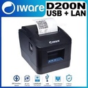 Printer Thermal 80mm IWARE IW-D200N Auto Cutter High Speed USB + LAN