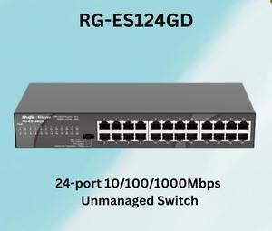 [1733232281166251051] Ruijie Reyee RG-ES124GD 24 Port Gigabit Metal Casing Unmanaged Switch 10/100/1000Mbps