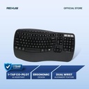 Rexus Ercho KL280 Keyboard Wireless Ergonomic with AI Shortcut Key - Mac & Windows Mode - Hitam