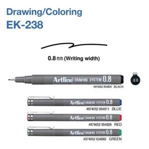 PULPEN ARTLINE DRAWING PEN 0.8MM EK-238 | Pen Artline EK238 HITAM