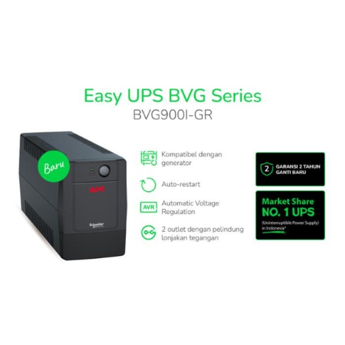 UPS APC Easy UPS BVG 900VA 480W BVG900I-GR Tower 230V Schuko AVR
