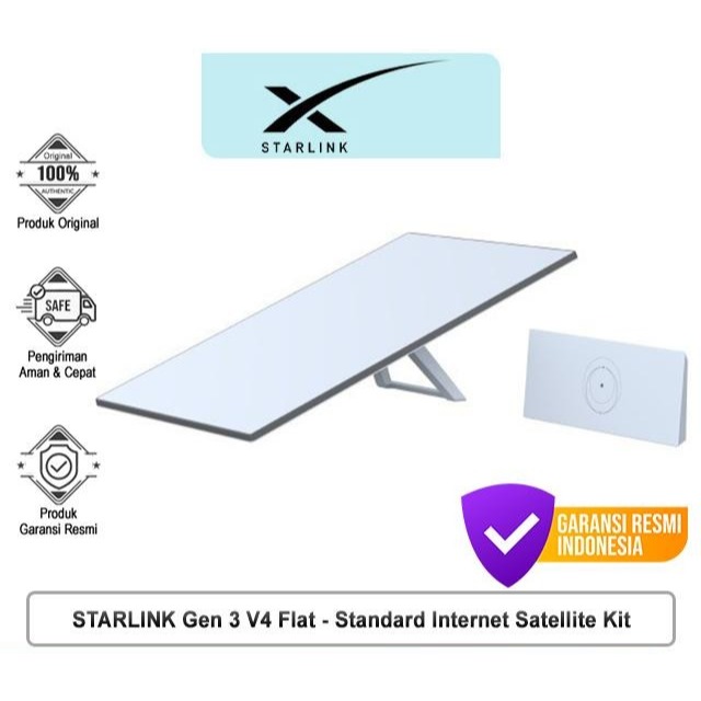 [1732443186870191147] STARLINK Gen 3 V4 Flat - Kit Antena Satelit Standar Internet Dual Wi-Fi Wifi 6 Router Original Aman Cepat Garansi Resmi Indonesia