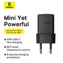 Baseus Palm Fast Charger 1C 30W Kepala Charger EU -  Adaptor Type C 30W CHARGER ONLY 1C
