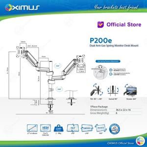 OXIMUS P200e DUAL ARM GAS SPRING MONITOR DESK MOUNT Bracket LED Monitor 27 - 34" Inch