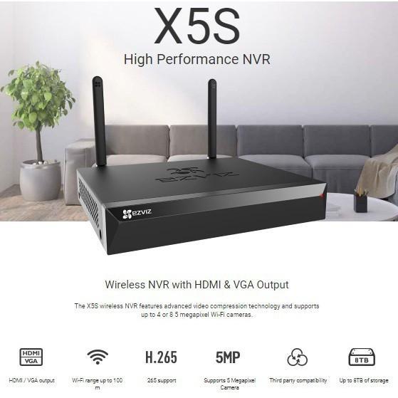 [1732238740085900331] NVR Ezviz CS-X5S-4W 4Ch / 4 Channel Garansi Resmi - NVR Only