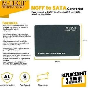 [1732237734111839275] M-TECH B Key M2 M.2 NGFF SSD to SATA 3.0 Case Mtech Converter SSD M.2/M2 NGFF TO SATA 2.5" 3.0