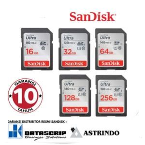 Memori SD Card Sandisk Ultra SDHC SDXC 8GB 16GB 32GB 64GB 128GB 256GB Original