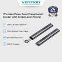Vention Wireless PowerPoint Presentation Green Laser Pointer 2.4Ghz With USB C Charging Cable - KQJ