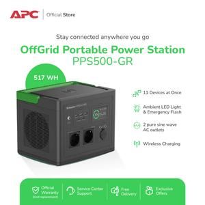 [1731769486284260395] APC Schneider OffGrid Portable Power Station 500, 517Wh Lithium-ion, 2 Schuko, Sinewave PPS500-GR