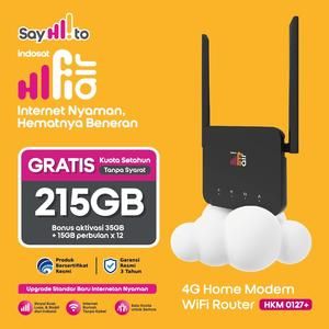 [1731696270942176299] Modem Wifi Indosat Hifi Air HKM 0127+ | HKM 0127 Free Kuota 215GB 12 BULAN MODEM UNLOCK ALL OPERATOR