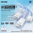 Kabel Data Wekome WDC-21 Original 65W Super Fast Charging Data Cable (Braided) (C-C 65W) 1M