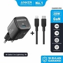 Charger Anker Zolo GaN 20W Adaptor Kepala Charger Type C to Lightning PD Ice-Cooled Fast Charging - B2699
