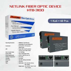 [1731480499700466731] Fiber Optic to LAN HTB-3100 A+B Netlink FO to RJ45 Media Converter Adaptor Kabel