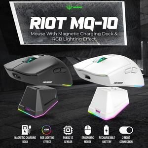 [1731174562867479595] NYK NEMESIS RIOT MQ10 MOUSE WIRELESS DUAL MODE RECHARGEABLE FREE DOCKING CHARGER