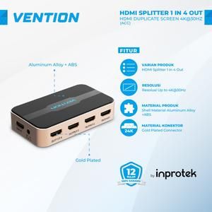 HDMI Splitter Vention Full HD 3D 4K@30Hz HDMI 2.0 1 in 4 Out - ACC