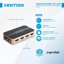 HDMI Splitter Vention Full HD 3D 4K@30Hz HDMI 2.0 1 in 4 Out - ACC