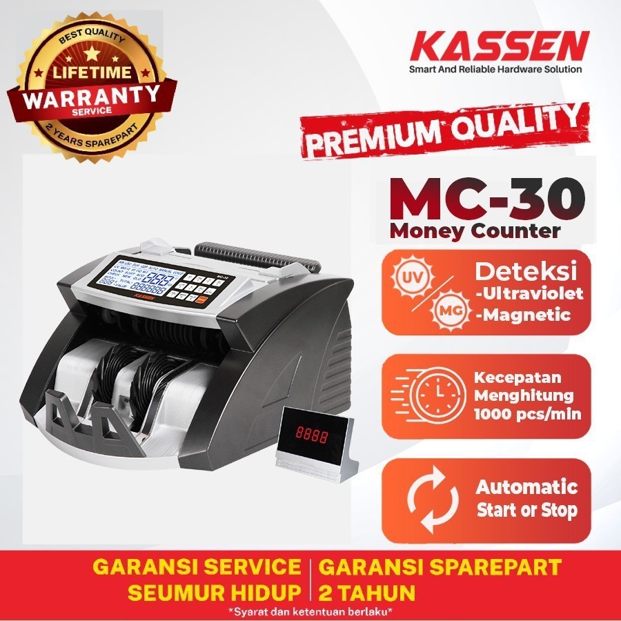 MONEY BILL COUNTER KASSEN MC-30 - MC30 - MESIN PENGHITUNG UANG