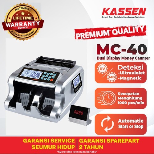 Mesin Penghitung Uang Kassen MC-40 MC40 Money Bill Counter Mc-40