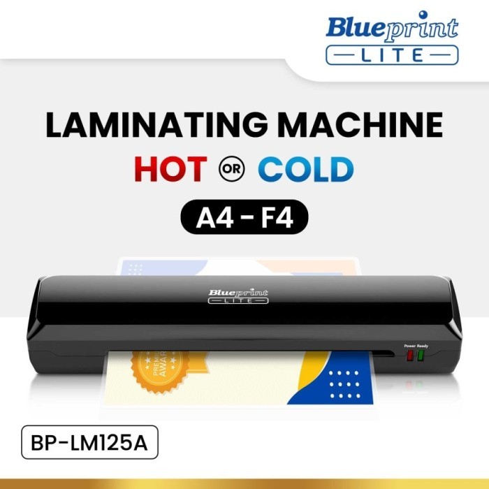 [1731145066293527595] Mesin Laminating F4 BLUEPRINT LM125A Hot & Cold Laminating Machine A4 F4