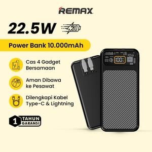 PowerBank Remax RPP-123 10000mAh 22.5W + 20W LED Display Powerbank Fast Charging with Cable