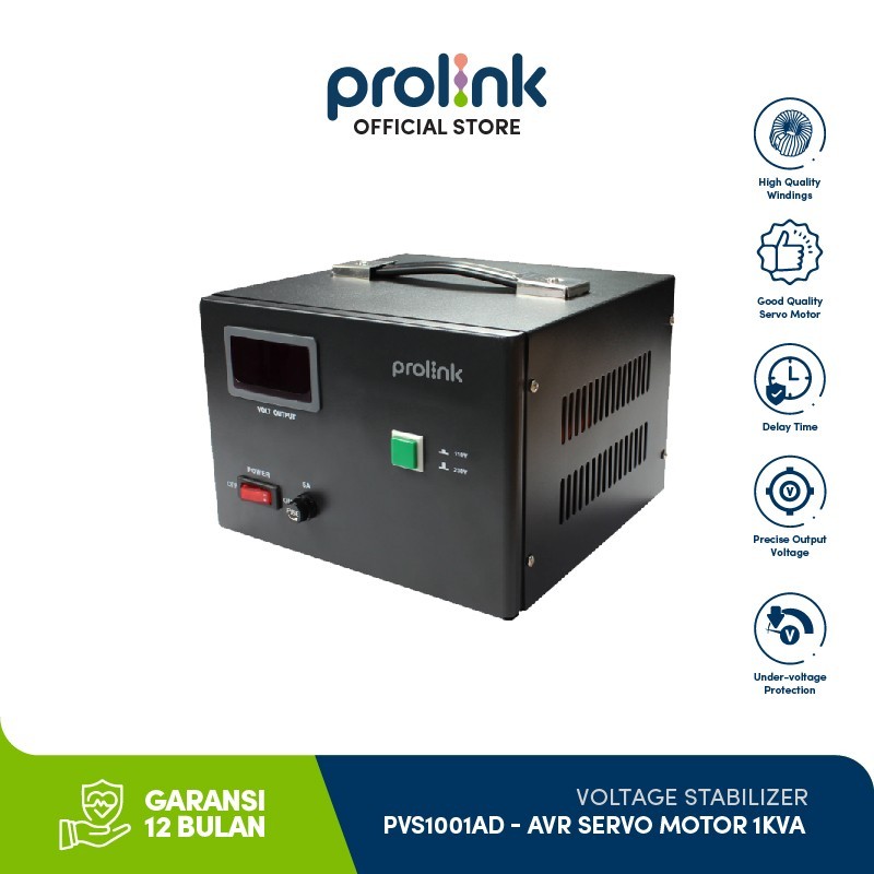 Stabilizer PROLINK PVS2001CD AVR Servo Motor Controlled 2000VA