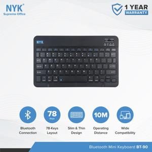 [1731145050156205099] Mini Keyboard NYK Bluetooth BT 90 BLACK