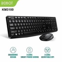Keyboard & Mouse Robot KM3100 Portable Mini Wireless Set Combo-KM3100